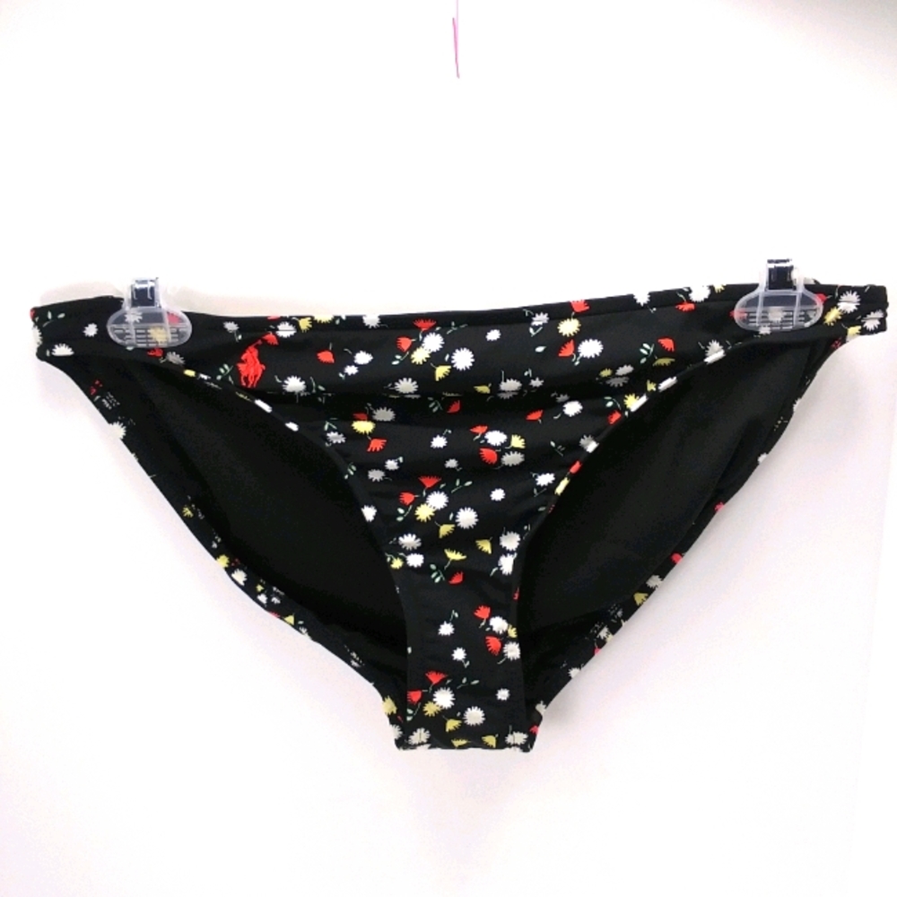 POLO by RALPH LAUREN Black Floral Full Coverage Bikini Bottoms Sz XL